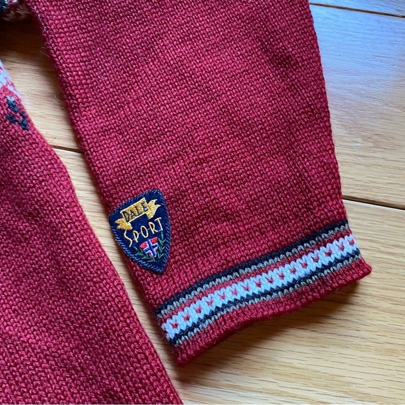 Vintage Dale of Norway Sport Solferino Wool Sweater Red Cross Zip Nordic Ski Vtg - Picture 2 of 12